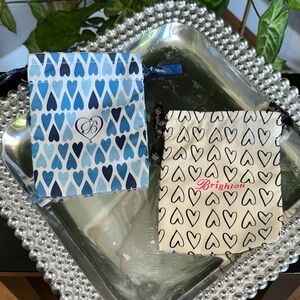Brighton Blue and Cream Heart Jewelry Bags